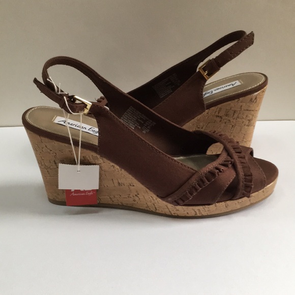 American Eagle Outfitters Shoes - American Eagle women's brown wedge sandals New!